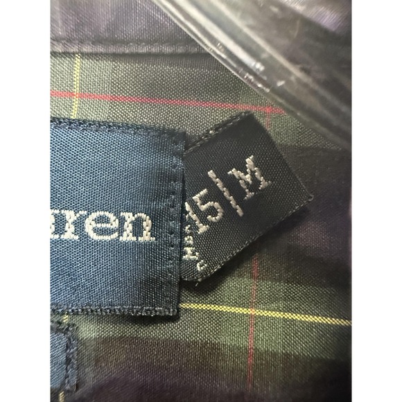 Ralph Lauren Dress Shirt Mens Medium Purple Green Plaid Classic Fit Pony Logo - Picture 4 of 7